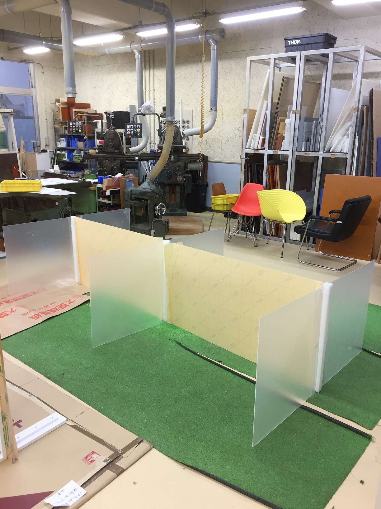 アクリル飛沫防止用パーテーション製作例3