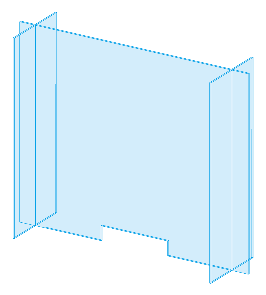 アクリル飛沫防止用パーテーション2イラスト